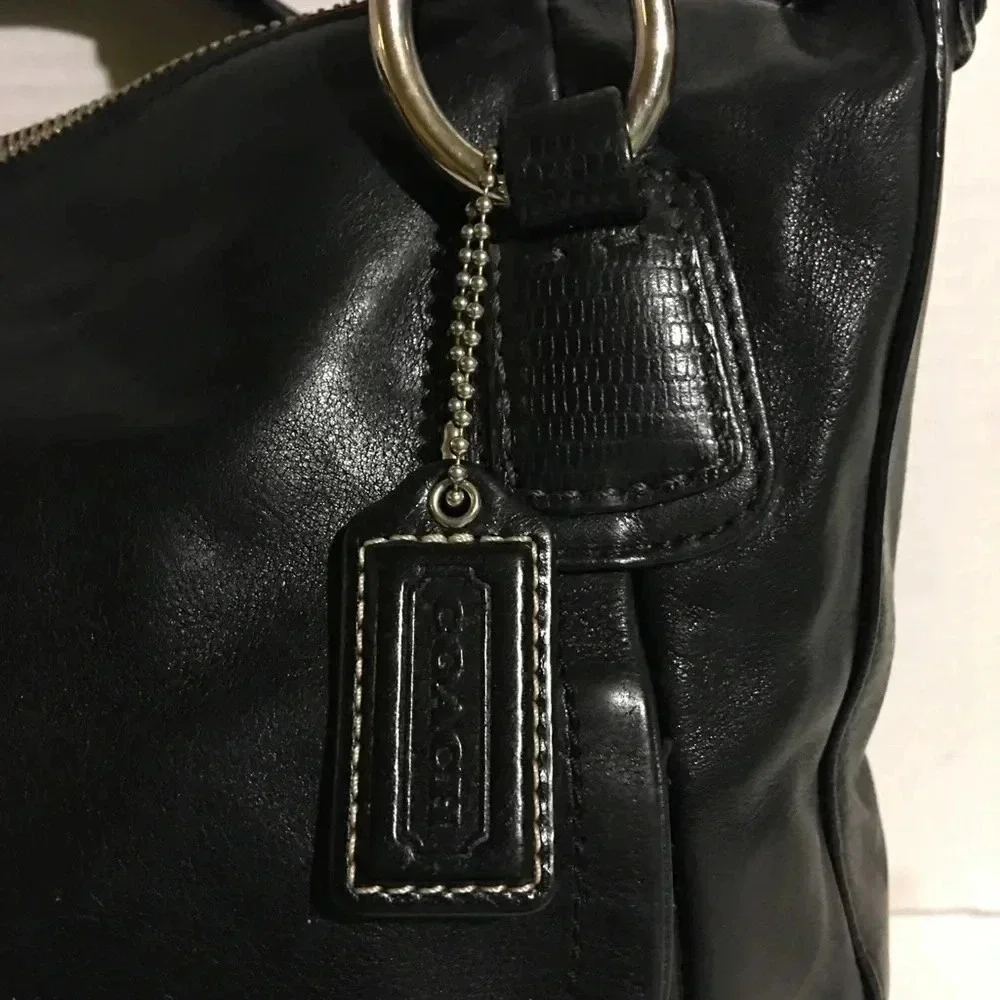 Authentic coach black leather handbag